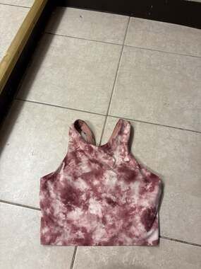 Athleta Conscious Crop Top Tank in Rose Pink Tie Dye Size S
